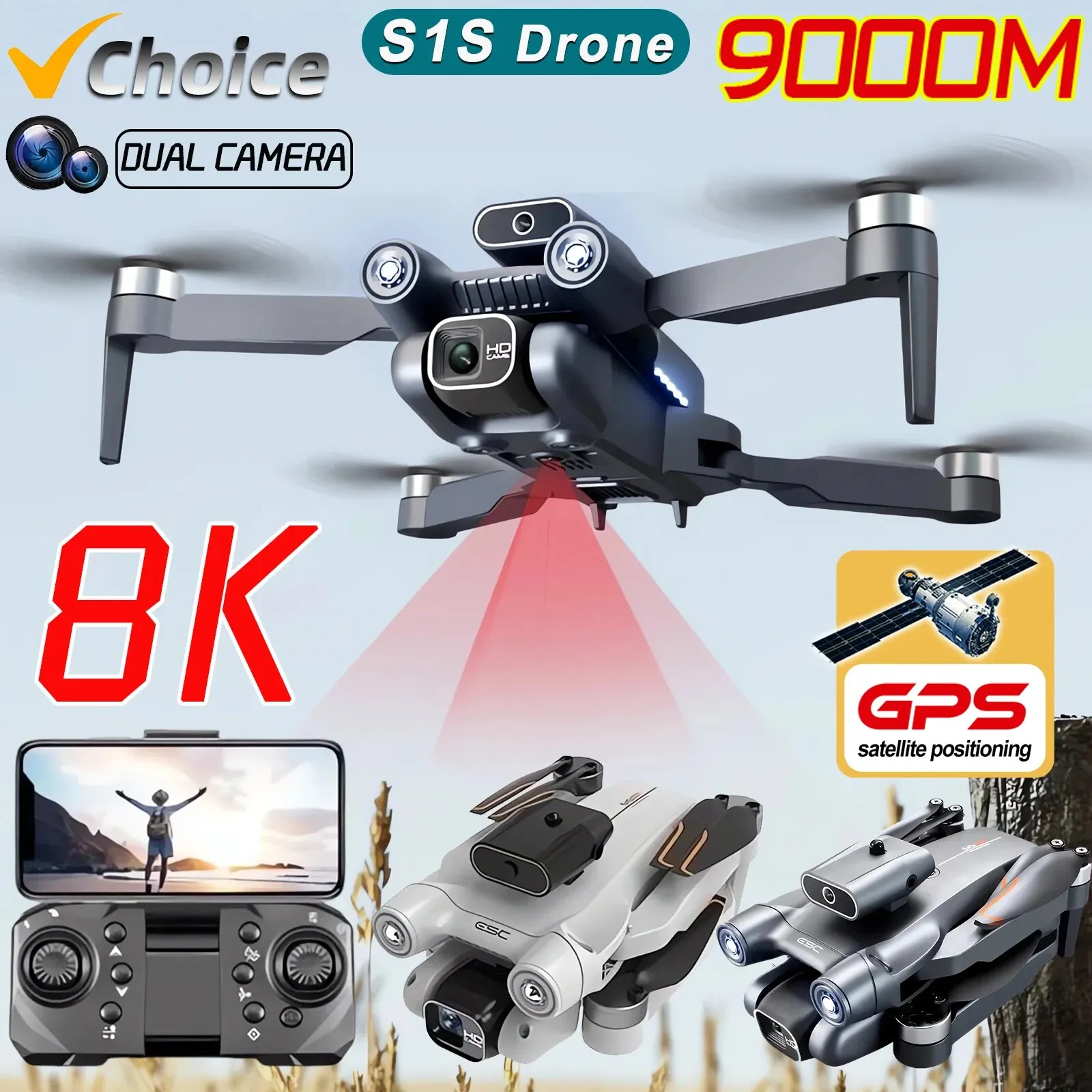 New S1S 5G GPS Drone Camera 8K - đánh giá và giá Drone Racing Camera